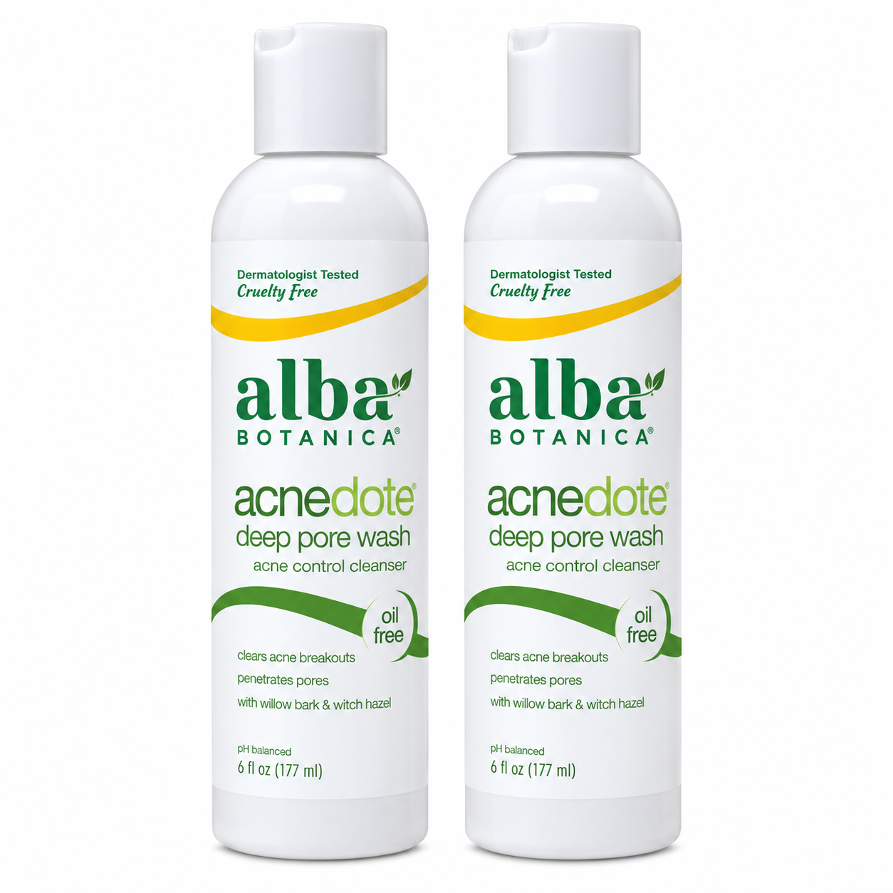 Alba Botanica Natural Acnedote Deep Pore Wash, 6 oz (Pack of 2) Alba Botanica
